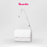 HANMA Sling Bag Tas Selempang Canvas Polos Wanita Pria Remaja Elegant Hitam Kanvas Korean Style Stud