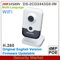 Original Hikvision English Version 4MP IR Cube Network Camera DS-2CD2443G0-IW CCTV Wireless POE IP Wifi IPC