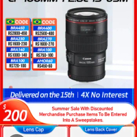Canon EF 100mm F2.8L IS USM EF 100-400mm F4.5-5.6L IS USM Full Frame Macro DSLR Lens for 5D II III IV 6D II 100 400 F2.8 (Used)