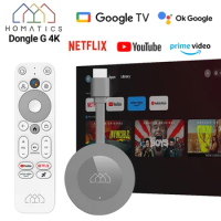 HOMATICS Dongle G 4K Google Netflix Certified TV Stick 2GB 32GB Google TV 11 OS Amlogic S905Y4 Support AV1 4K H.265 Dolby Atmos