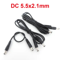 0.5m/1M/2M 12V DC Power supply Connector Extension Cable Male To Male Plug 5.5 x 2.1mm CCTV Camera Adapter Cords a