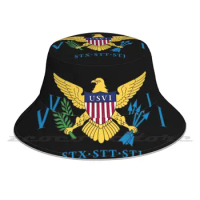 Usvi Flag Logo W / Stt Stj Stx Color-U.S. Virgin Islands St Thomas &amp; St Croix Bucket Hat Fashion Soft Personalized Pattern Gift