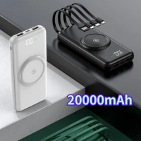 NEW 20000mAh Wireless Power Banks Fast Charge for IPhone Xiaomi Samsung Charger Spare Battery Powerbank