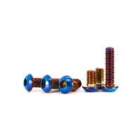 304 Stainless Steel Mushroom Head Hexagonal Burnt Titanium Screw / Titanium Blue Half Round Head Bolt M4-M8