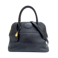 【二手名牌BRAND OFF】HERMES 愛馬仕 黑色 TC皮革 Bolide 31 柏莉包 兩用包 A刻 金扣
