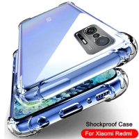 Shockproof Transparent Case For Xiaomi Mi Note 10 Lite 11T Pro Ultra 9 SE For Redmi Note 8 9 10 11 Pro 10S 9S 9A Soft Back Cover