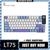 Langtu Lt75 Keyboard Wired/Wireless/Bluetooth Three Mode Customized Mechanical Keyboard 80 Keys Pbt Gasket Rgb Office Game Gifts