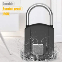 Smart Fingerprint Lock USB Charge Padlock Anti-Theft Security Keyless Rechargeable Electric Door Lock for Luggage Door-Padlocks