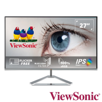 ViewSonic VX2776-SH 27型抗藍光無邊框 IPS電腦螢幕