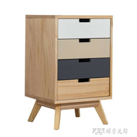 實木斗櫃儲物櫃臥室床頭櫃現代簡約抽屜櫃歐式收納櫃邊櫃組合斗櫃ATF