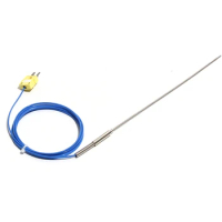 Type K Armoured Thermocouple Sensor Bendable Probe Wire Dia.4mm/5mm/6mm 100/200/300/500mm Range 0-1100 Degree