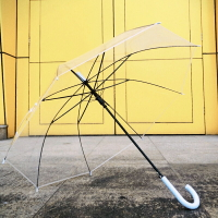 QIUTON一米直徑抗風透明傘小清新長柄雨傘透明雨傘童傘學生傘文藝