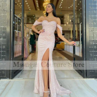 2022 Sparkly Sequin Mermaid Evening Dress Prom Gowns Pleating Sweetheart Formal Party Gowns Celebrity dresses