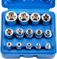 Female E Torx Socket Set 3/8 1/2 1/4 Drive E4 - E20 External Torque Star Socket Kit