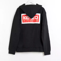 Kenzo Jaket KENZO SQUARE RED BLACK ZIP HOODIE 100% ORIGINAL