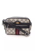 GUCCI 二奢 Pre-loved Gucci Ophidia GG Marmont Shoulder bag PVC leather beige Navy Red