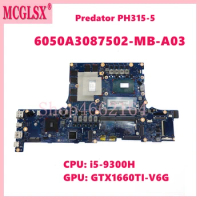 6050A3087502-MB-A03 with i5-9300H CPU GTX1660TI-V6G GPU Notebook Mainboard For ACER Predator PH315-52 Laptop Motherboard