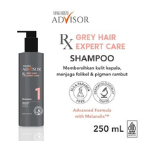 Makarizo Advisor RX Grey Hair Expert Care Shampoo 250mL - Atasi Rambut Uban, Repigmentasi, Penghitam