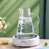 GIANXI Set Teko Gelas Kaca Kopi Teh - Elegan dan Fungsional, Tahan Panas, 1.8L IH Gray