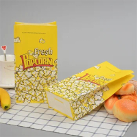 20 Pcs Paper Popcorn Bag For Wedding Party Kids Birthday Oil Proof Carton Paper Popcorn Container With Film Food Bag 2 Sizes
