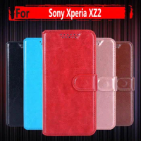 Book Style Wallet Flip Leather Case Coque For Sony Xperia XZ2 H8216 H8266 H8296 5.7" Phone Cases Cover Card Slots Holder Fundas