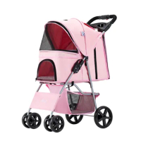 Lightweight folding pet trolley dog cat stroller baby pets car cage out small