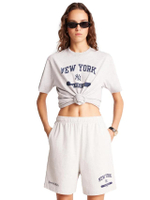 กางเกงขาสั้นผู้หญิง League Gym Short - สี Heather Gray/Navy