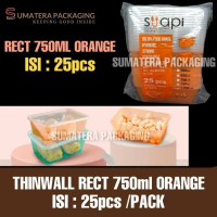 Thinwall Rect 750Ml Suapi Warna/I Isi 25Pcs Kotak Makan Medan Grosir Terlaris