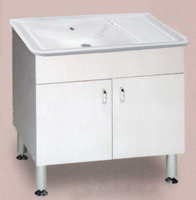 【麗室衛浴】90公分陶瓷固定式洗衣檯 浴櫃組 P-308