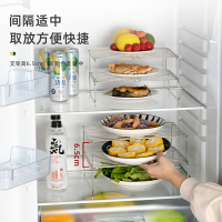 不銹鋼冰箱內部隔層架子置物架家用廚房剩菜分隔收納架冰柜分層架
