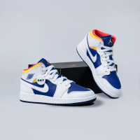 Air Jordan 1 Mid White Laser Orange GS Women