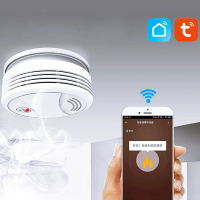 ระบบบ้านอัจฉริยะDAYTECH เครื่องตรวจจับควัน เซ็นเซอร์ตรวจจับควัน Wi-Fi 2.4G เท่านั้น แจ้งเตือนอัจฉริย