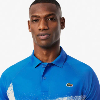 【LACOSTE】男裝-Tennis x Novak Djokovic 比賽專用短袖Polo衫(藍色)
