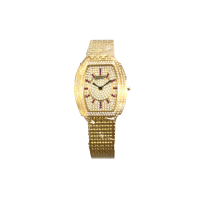 Ogival 愛其華 公司貨 金色方形滿天珠寶 石英腕錶-男錶(3872-2M)36mm