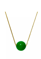 LITZ [SPECIAL] LITZ 18K Jade Pendant With 14K Gold Plated 925 Silver Chain JP005
