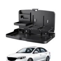 Seat Back Eating Tray Folding Drink Table Car Seat Back Food Tray Take Away Food Eating Table Car Space-Saving Tray For Cell