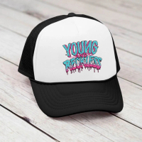 Topi Pria Distro Jaring Trucker Hat Band Metal Aksesoris Elegan