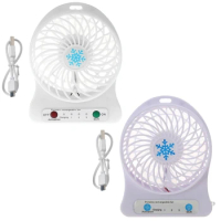 New Portable 5W Outdoor LED Light Fan Air Cooler Desk USB Fan Without 18650