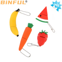 BiNFUL Flash Drive 64GB Cartoon USB Flash Drive Fruit 4GB 8G 16G 32G 128 USB Flash Drive External Storage Strawberry Banana Gift