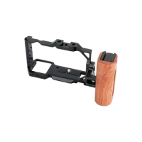 SZRIG Sony ZV-E10 Cage Protective Armor Rig Full Frame (Exclusive Use) With Left-side Wooden Handgrip