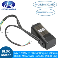 JKM JK42BLS03-X024ED Brushless DC Motor L=99mm 24V 80W 8-poles 0.191N.m BLDC Servo Motor with Encode