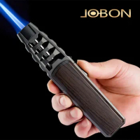 JOBON-Metal Windproof Turbine Torch, Large Fire Spray Gun, Blue Flame, Butane Gas Lighter, Kitchen Barbecue Jewelry Welding