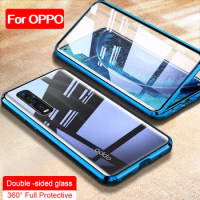 Double Side Tempered Glass Magnetic Case For OPPO Reno 5 6 6 Pro Plus Alumium Metal Bumper Cover Magnet for Reno 6 Pro Funda