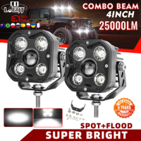 CO LIGHT 4 inch LED Light Bar Offroad Fog/Driving Lights LED Tractor Work Lights Spot Flood Beam for Truck Boat ATV UTV 12V 24V