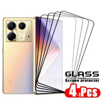 4Pcs For Infinix Note 40 Glass Infinix Note 40 Tempered Glass Full Cover Glue Protective 9H HD Screen Protector Infinix Note 40