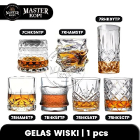 Gelas Kaca Wisky Crystal Old Vintage Glass Gelas Sloki Mewah Terlaris