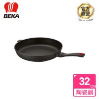 【BEKA貝卡】Energy黑鑽陶瓷健康鍋不沾鍋單柄附耳平底鍋32cm(5113527324)