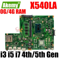 X540LA Laptop Motherboard For ASUS X540LJ X540L F540L X540 Notebook Mainboard I3 I5 I7 4th 5th Gen CPU 0GB 4GB RAM