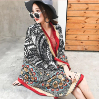 [LÀM QUÀ TẶNG, DU LỊCH]C186 Khăn Choàng Cổ, Áo Choàng Thổ Cẩm Boho 180X100Cm Mềm Mại Phong Cách Vint