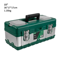 ISKU Tool Box Besi Baja Kotak Perkakas Besi Baja Toolbox Stainless ABS - 15Inch